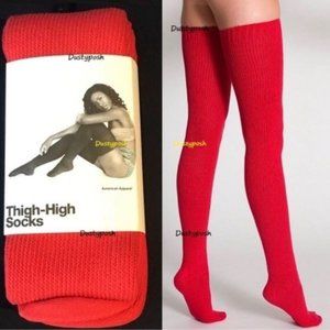 American Apparel Thigh-Hi Socks RED PAIR ONLY